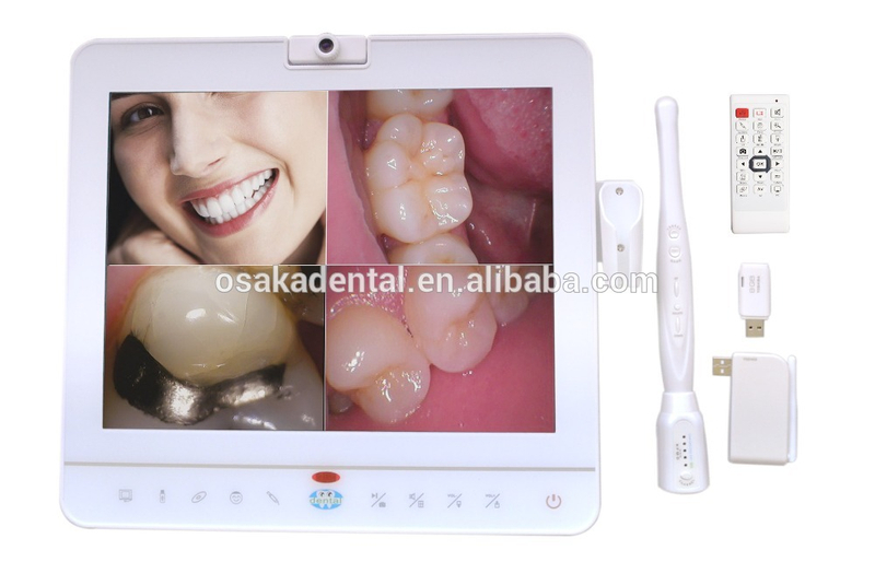 Système de caméra intra-orale sans fil pour moniteur dentaire blanc 15 pouces avec port VGA + VIDEO + USB (MD1500W)