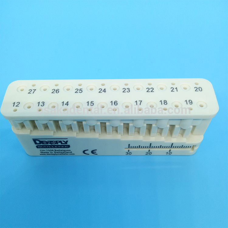 Bloc endo d'instrument dentaire pour des dossiers de canal mesurant la règle de boîte d'Endo
