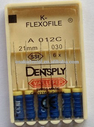 L'acier inoxydable Dentsply K Flexo file les fichiers de canal radiculaire / les fichiers dentaires k