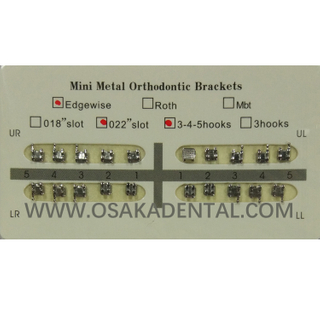 Support Edgwise 022/018 3 avec crochet ou 345 avec crochet ou sans crochet mini Support orthodontique Base en maille Roth MBT, Bondable Edgwise