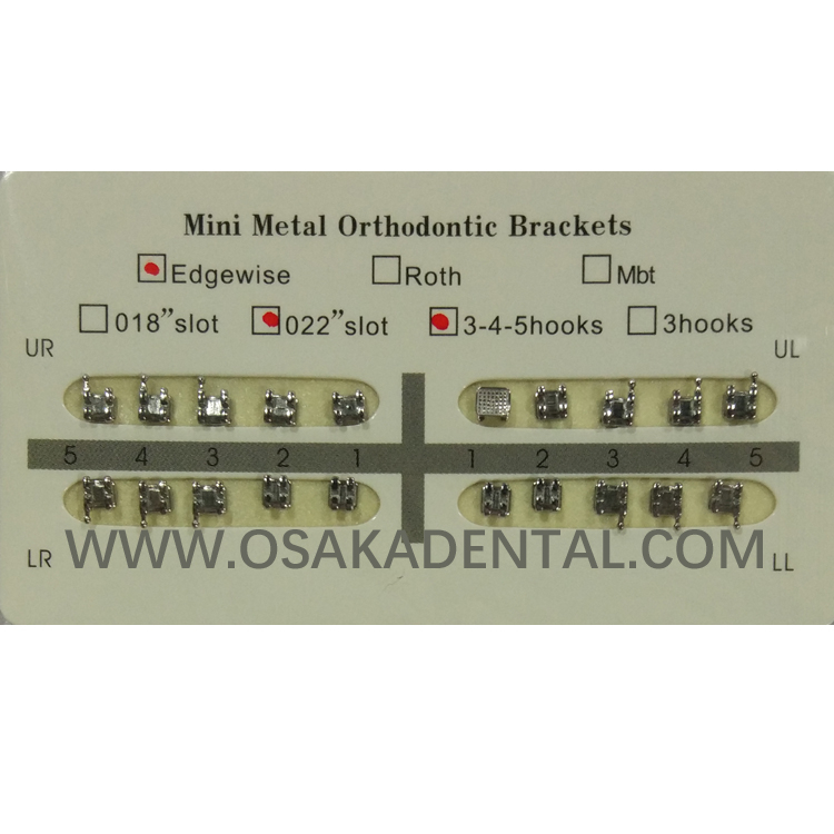 Support Edgwise 022/018 3 avec crochet ou 345 avec crochet ou sans crochet mini Support orthodontique Base en maille Roth MBT, Bondable Edgwise