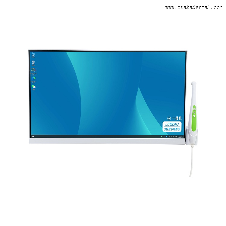 Caméra intra-orale dentaire à moniteur blanc de 24 pouces avec support de moniteur en métal OSA-950W-24