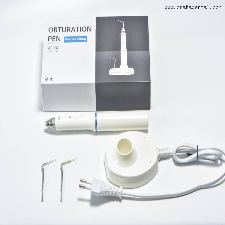 Stylo d'obturation dentaire qui peut être branché avec la broche chauffante dans la base