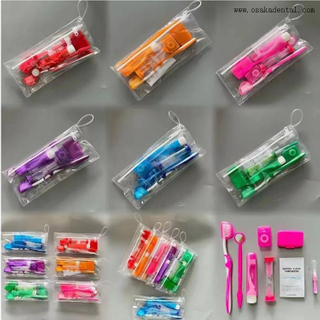 Kit orthodontique coloré dentaire avec sac en PVC pour l'orthodontie
