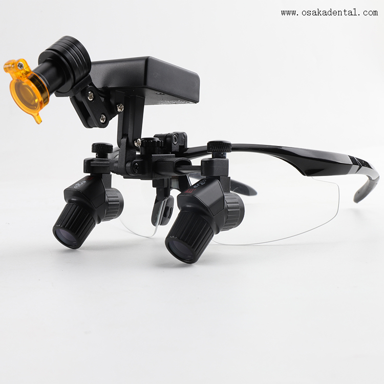 Loupes dentaires, ensemble de lumière de loupe d'angle dentaire