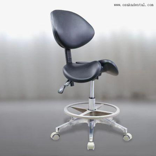 Tabouret de fauteuil dentaire de type selle avec dossier 