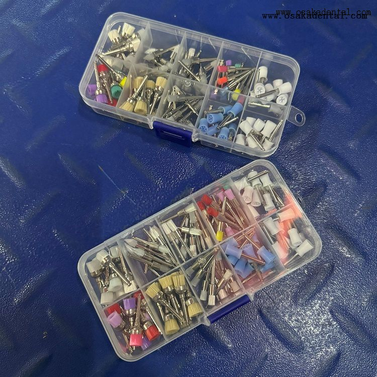 Ensemble de brosses à prophylaxie dentaire assorties de 100 pièces/boîte PB-Set2