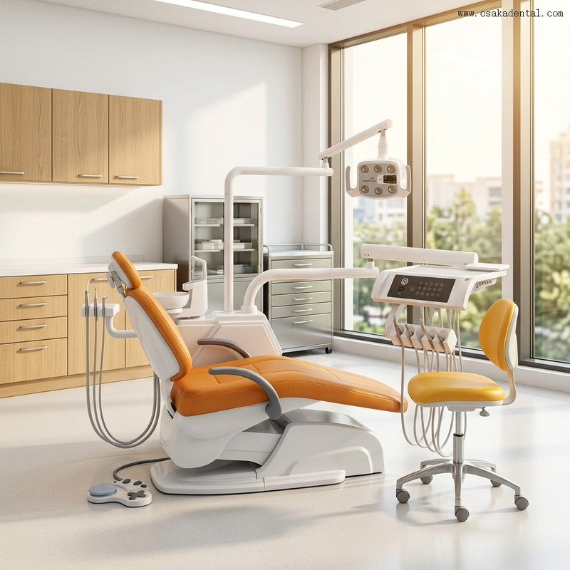 Fauteuil dentaire haut de gamme avec plateau à instruments à écran tactile