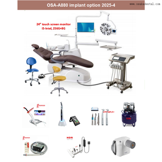 Unité d'implant dentaire pour utilisation en clinique Fauteuil dentaire avec option complète pour utilisation en clinique dentaire OSA-A-880