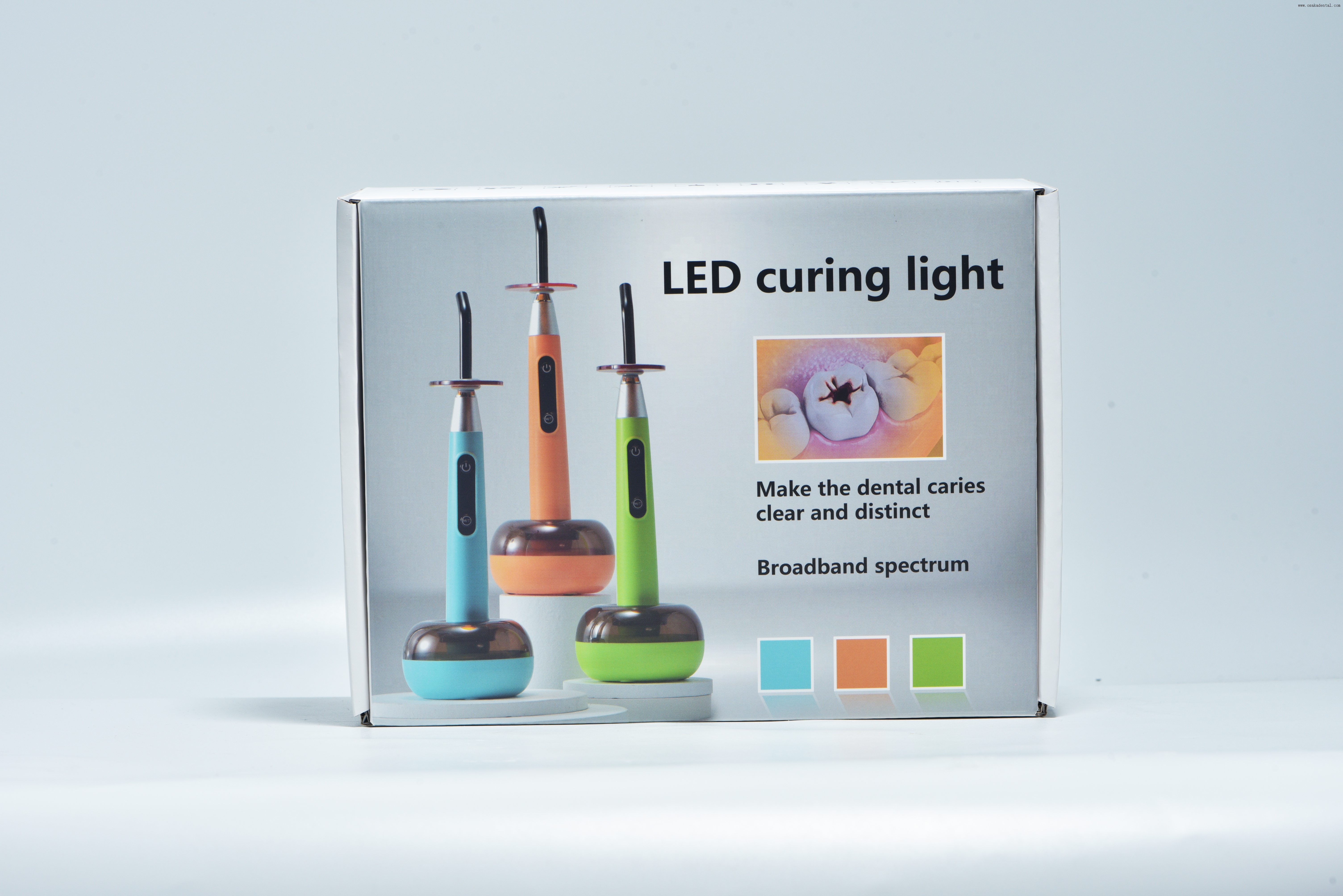 Lampe à polymériser dentaire arc-en-ciel colorée avec fonction de détection des caries