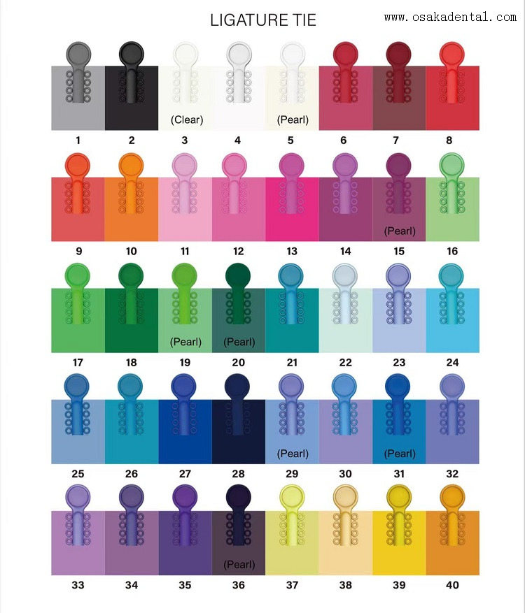 Ligature orthodontique dentaire, matériau sans latex, 40 pièces/sac OSA-F729-S1