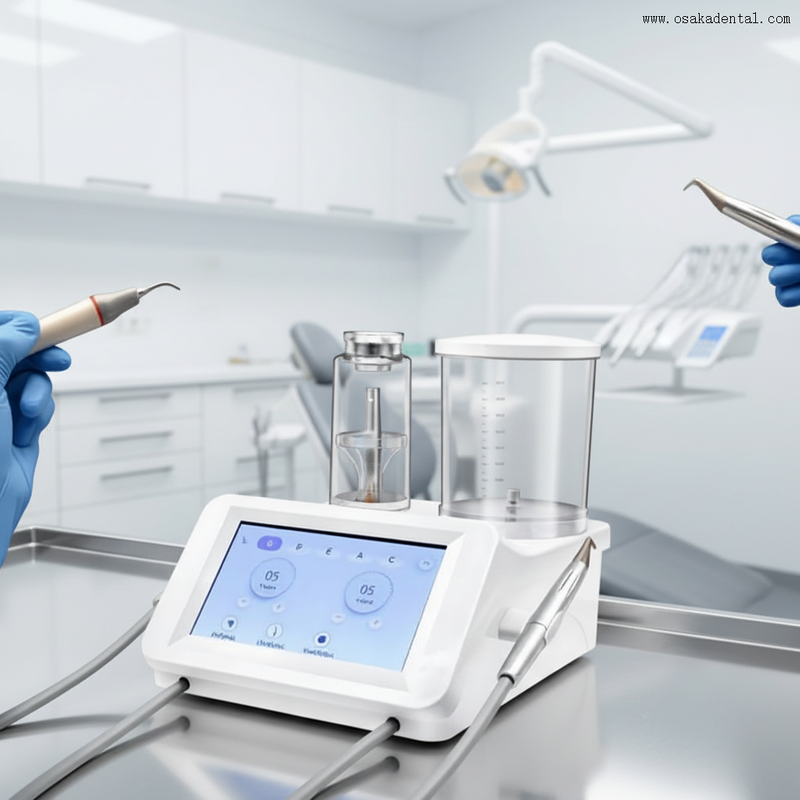 Détartreur dentaire avec machine à prophylaxie aérienne deux en un