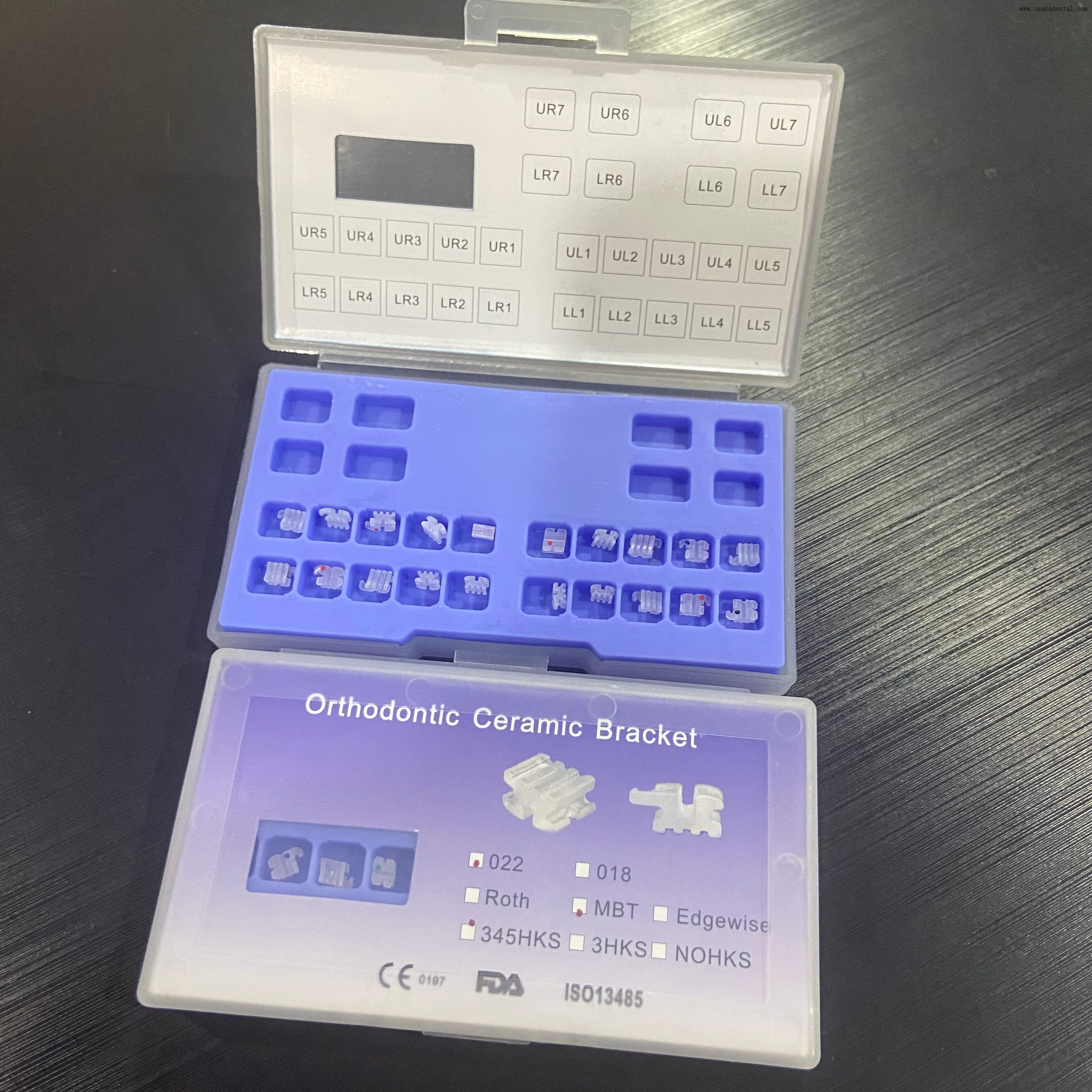 Support en céramique d'orthodontie dentaire ROTH/MBT 345 crochet OSA-P90-1