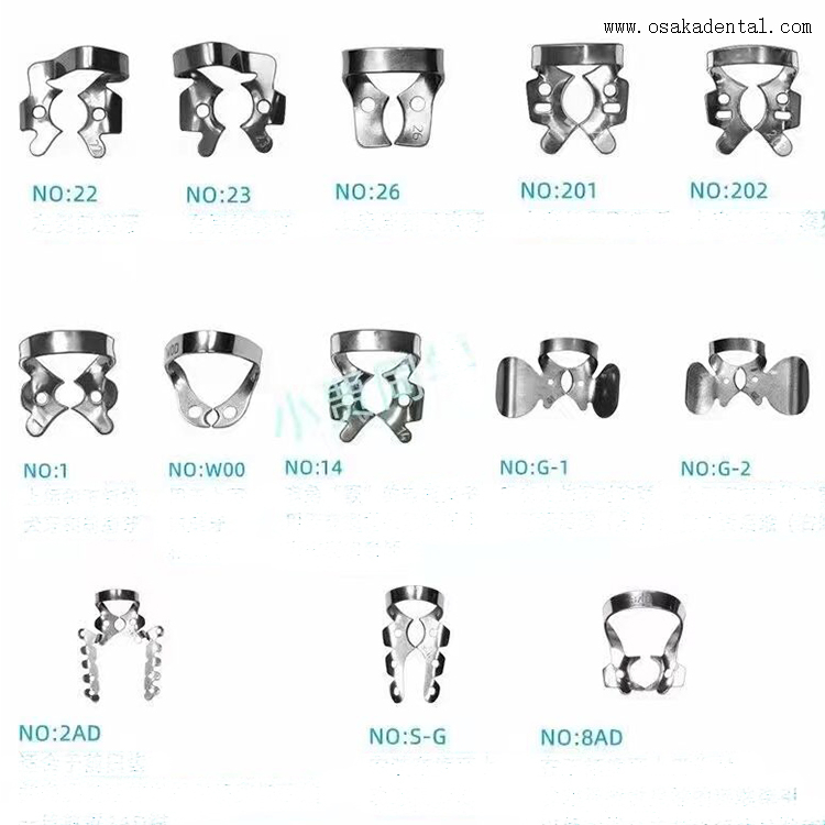 Clip de barrage en caoutchouc dentaire en acier inoxydable, matériel dentaire