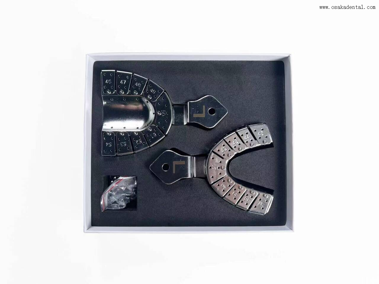 Plateaux d'impression professionnels pour implants dentaires, en boîte, fabriqués avec des plateaux d'impression en acier inoxydable de haute qualité