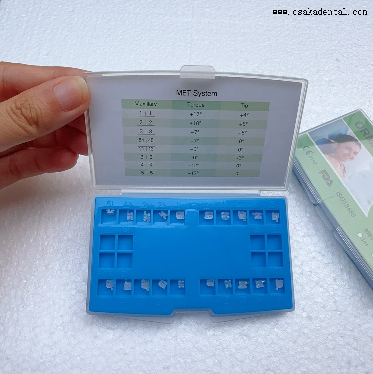 Support en céramique orthodontique dentaire, Base en maille Roth/MBT OSA-F690-Ice