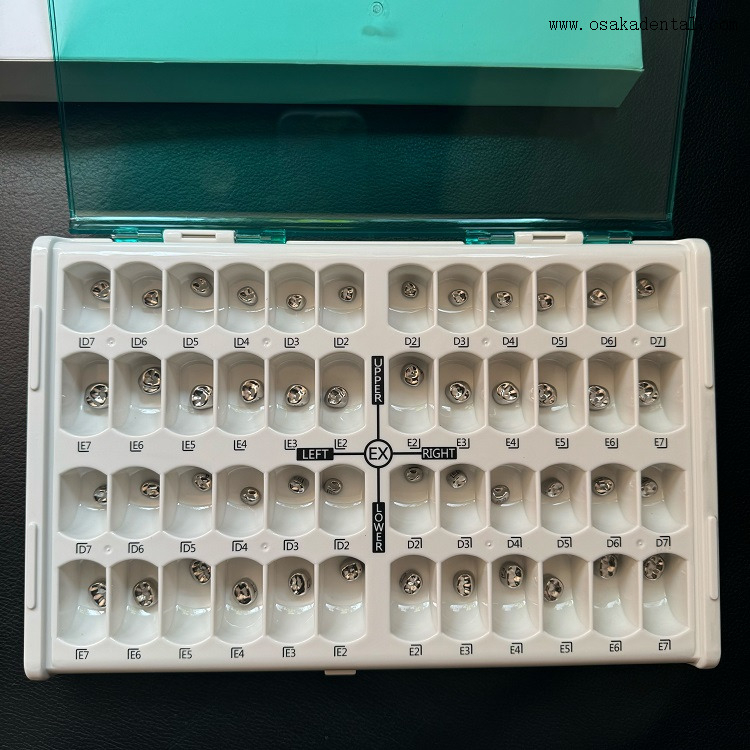 Couronne dentaire pour enfants en acier inoxydable, 48 pièces/boîte