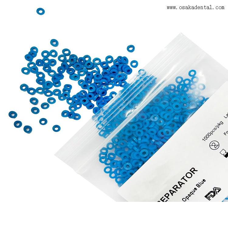 Séparateurs de dents élastiques pour orthodontie, bleu postérieur, grand