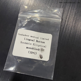 Monobloc éliiptique collé de bouton lingual orthodontique dentaire