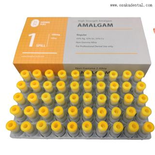 Capsule dentaire d'alliage d'amalgame de couleur jaune de l'AG 43% 400mg Spill1