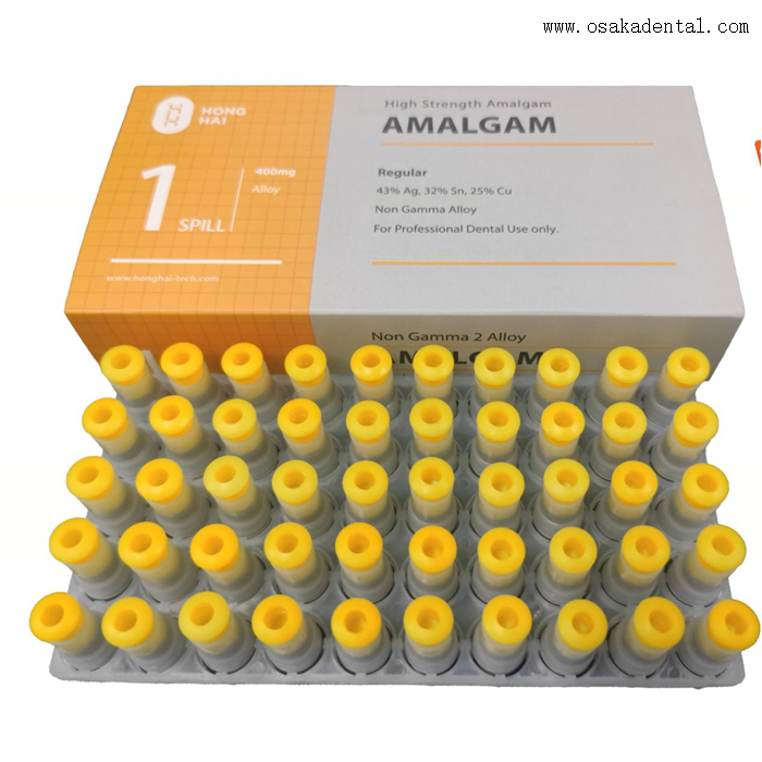 Capsule dentaire d'alliage d'amalgame de couleur jaune de l'AG 43% 400mg Spill1