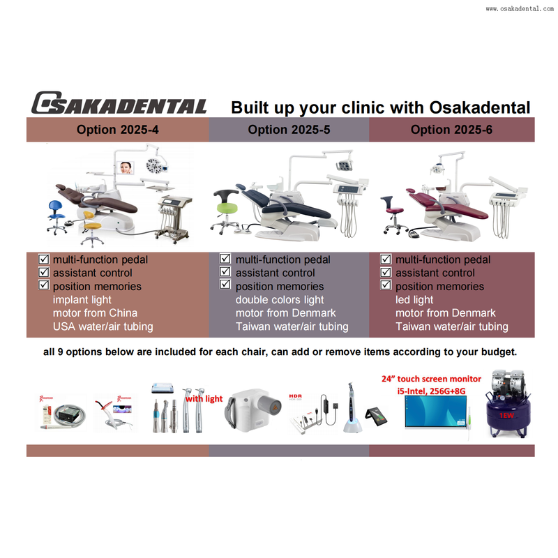 Unité dentaire de luxe prouvée CE avec moniteur à écran tactile 24"