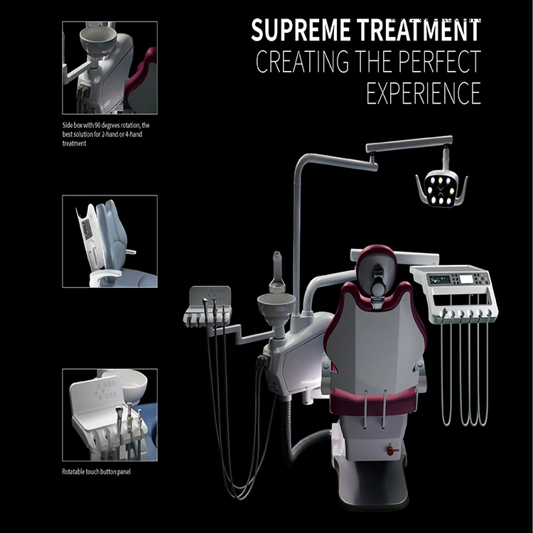 Unité de fauteuil dentaire avec capteur LED, lampe bicolore