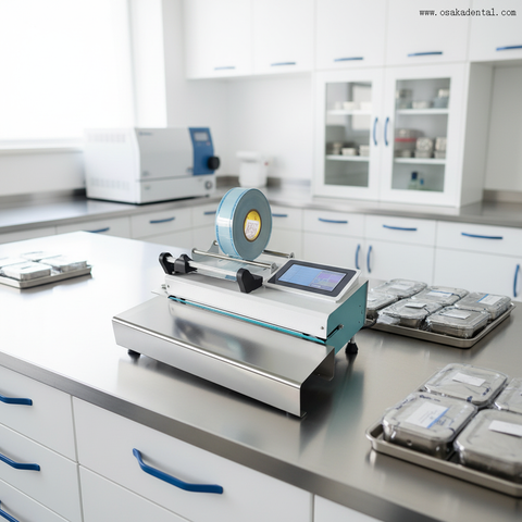 Machine de scellage dentaire automatique, avec fonction de découpe et d'impression, Machine d'emballage de pochettes de stérilisation dentaire