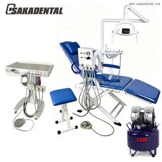 Fauteuil dentaire, unité dentaire Mobile entièrement pliable, avec Turbine Portable et compresseur dentaire