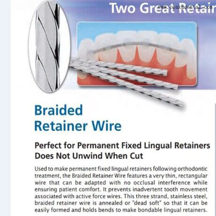 Fil de retenue dentaire en acier inoxydable, accessoires orthodontiques