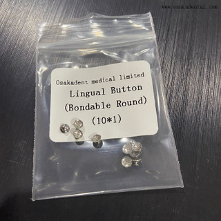 Bouton lingual orthodontique dentaire rond à coller