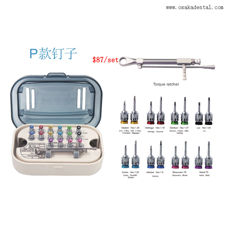 Kits d'outils de moteur d'implant dentaire de Type P kits d'outils de restauration d'implant dentaire