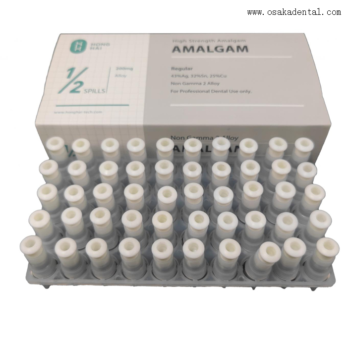 Capsule dentaire d'alliage d'amalgame de couleur blanche de l'AG 43% 200mg Spill1/2