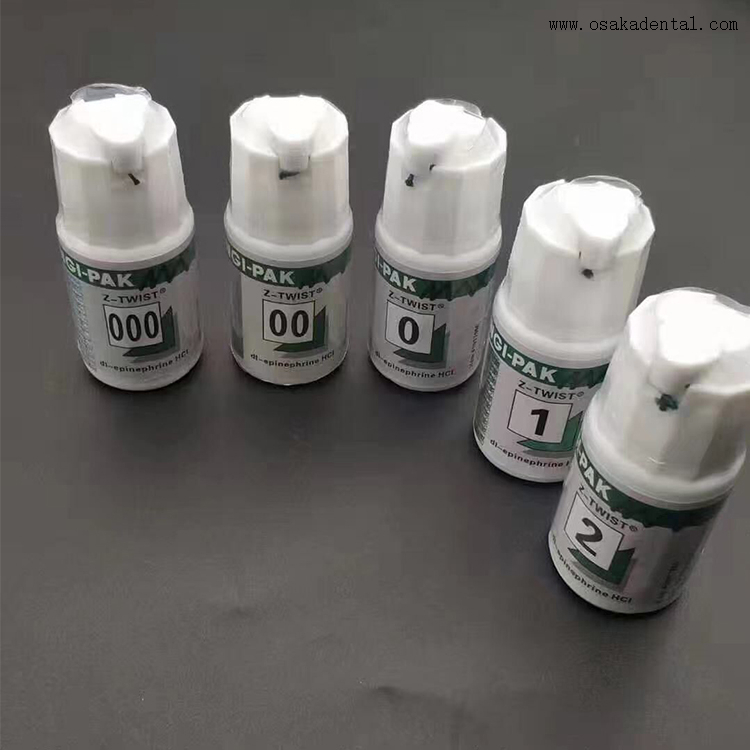 Cordon de rétraction dentaire, matériau consommable dentaire