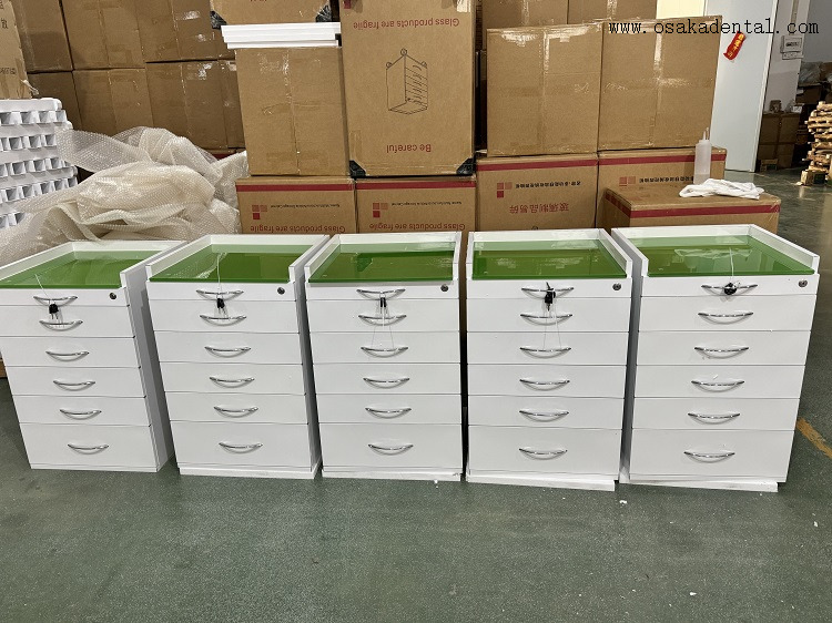 Chariot à outils dentaire mobile 5 tiroirs avec serrure OSA-T5