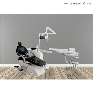 Chaise dentaire de couleur noire avec compresseur d'air dentaire