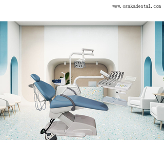 Fauteuil dentaire de luxe avec plateau à instruments monté sur le dessus 