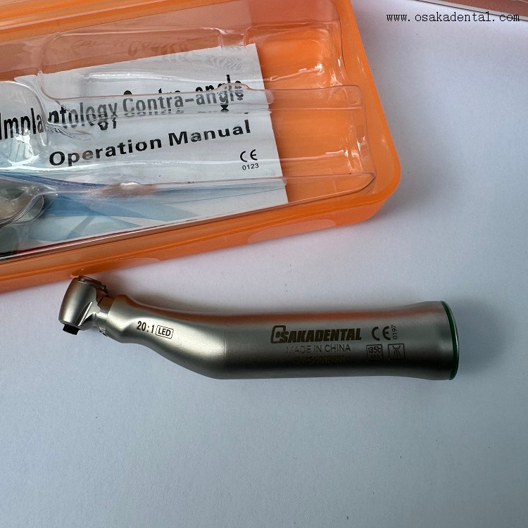 LED en acier inoxydable de contre-angle d'implant dentaire 20:1