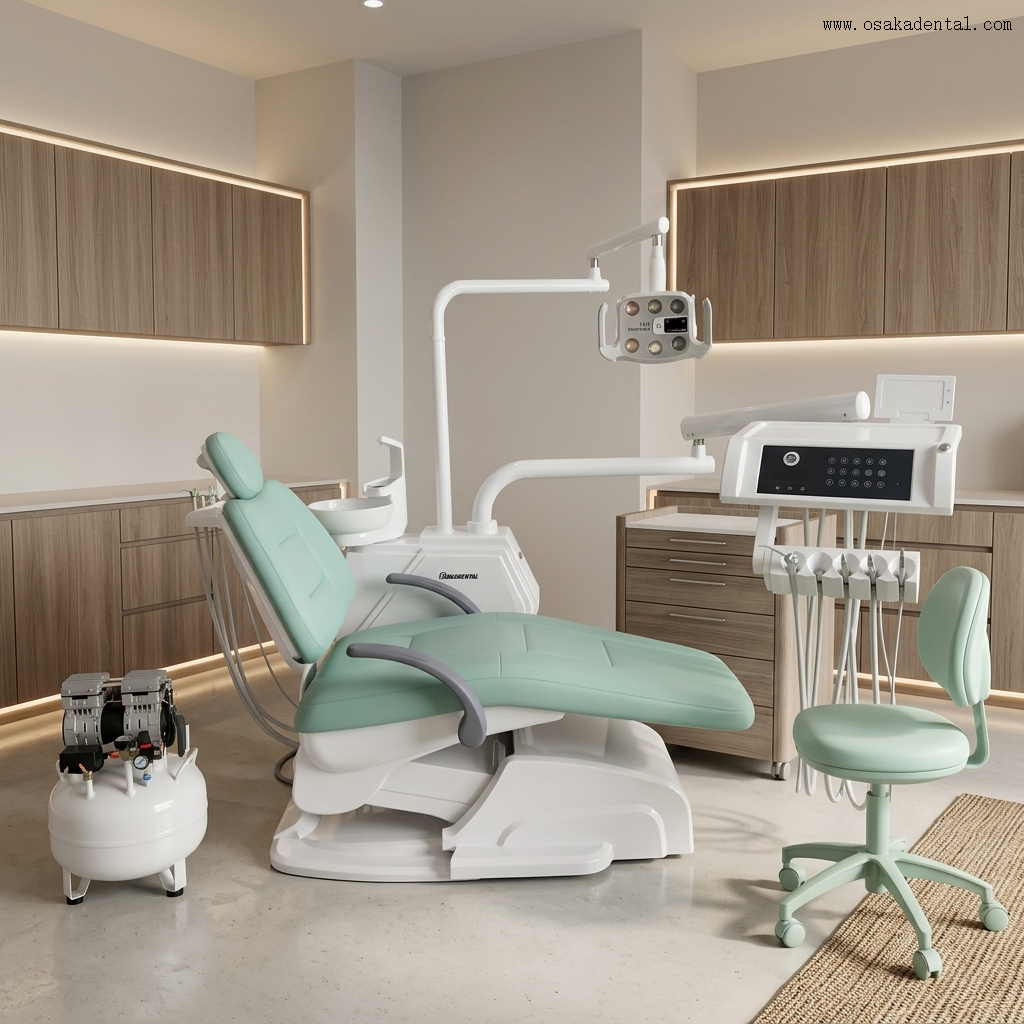 Fauteuil dentaire haut de gamme avec plateau à instruments à écran tactile