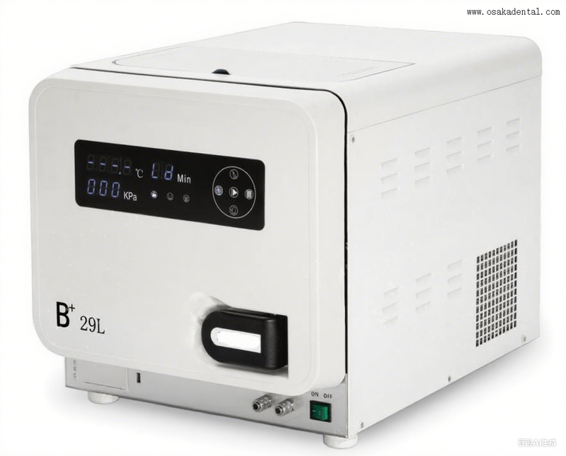 Réservoir d'eau à ouverture de classe B européenne, autoclave dentaire à affichage numérique de 29l pour unité dentaire avec pompe à vide Thomas