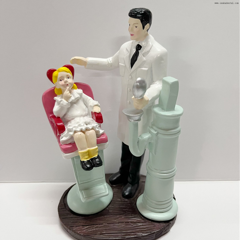 Nouveau Décoration de bureau dentaire dentiste et petite fille Figurine ornement