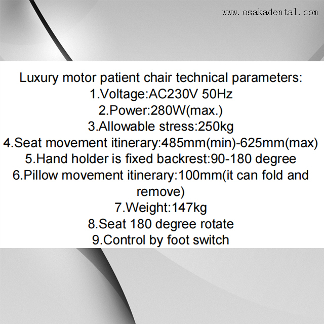 Unité de fauteuil patient électronique confortable
