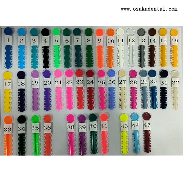 Attaches de ligature orthodontique dentaire colorées