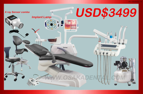 Fauteuil dentaire en cuir PU à dossier haut avec technologie de boutons réactifs