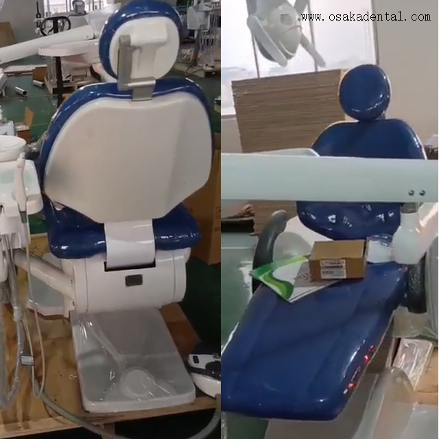 Fauteuil dentaire ergonomique – Cuir souple et éclairage LED réglable pour un confort optimal.