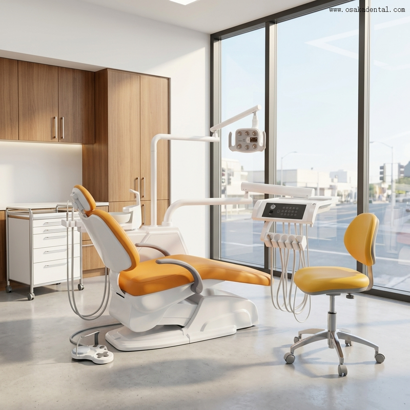 Fauteuil dentaire haut de gamme avec plateau à instruments à écran tactile