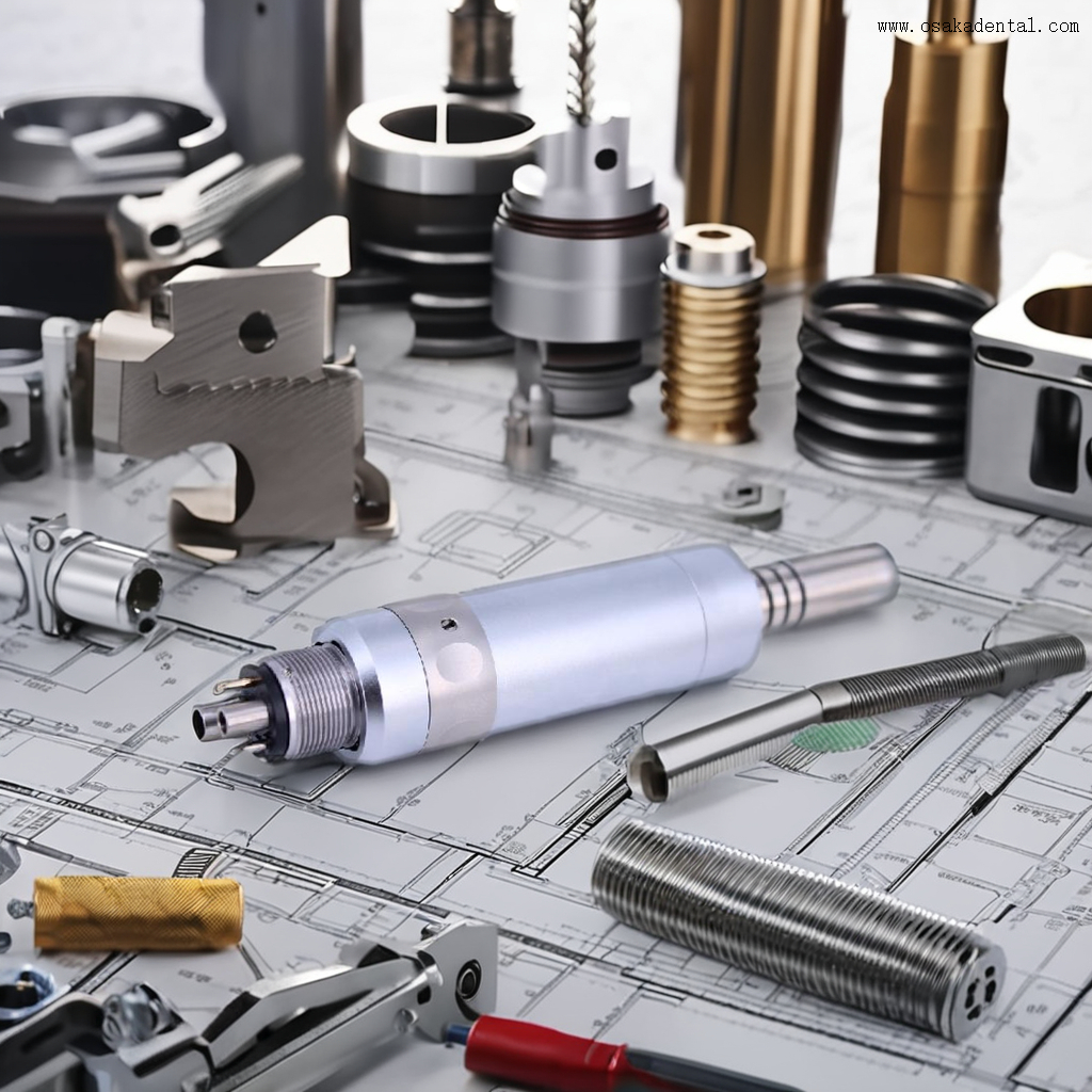 Moteur pneumatique dentaire avec fibre optique 6 trous