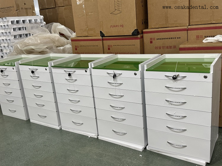 Chariot à outils dentaire mobile 5 tiroirs avec serrure OSA-T5