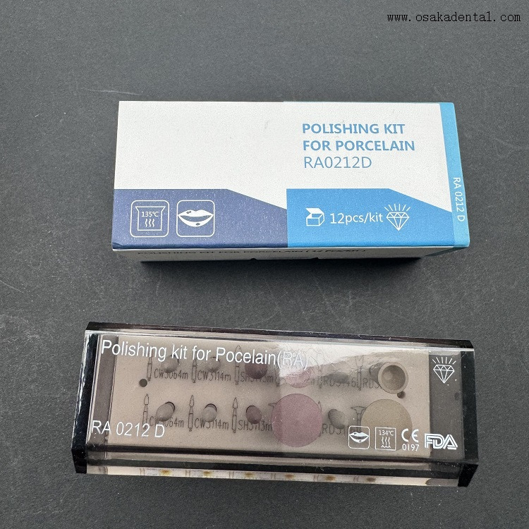 Kit de polissage dentaire pour porcelaine (RA) 12 pièces/kit 0212D 