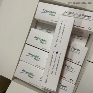 Produits dentaires jetables papier hydrophile papier articulé bleu et rouge OSA-W13BR